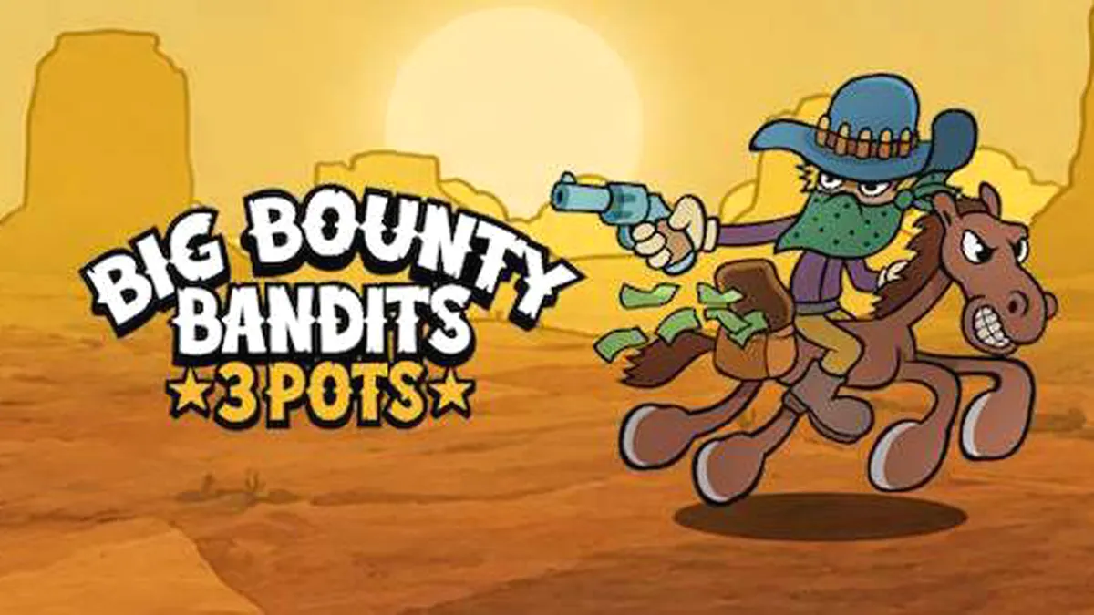 Tampilan visual permainan slot Big Bounty Bandits: 3 Pots dengan tema Wild West
